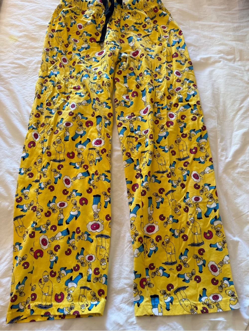 Unisex Yellow Cartoon-Print Lounge Pants